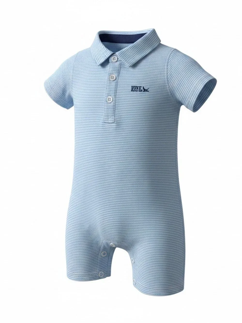 Eddie Bauer Baby Boys Blue Striped Polo Romper Size 18M
